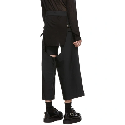 Shop Comme Des Garçons Homme Deux Comme Des Garcons Homme Plus Black Deconstructed Pin-buckle Trousers In 1 Black