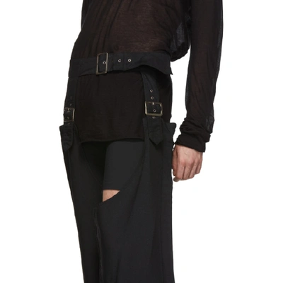Shop Comme Des Garçons Homme Deux Comme Des Garcons Homme Plus Black Deconstructed Pin-buckle Trousers In 1 Black