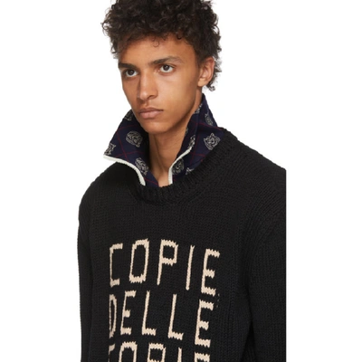 Shop Gucci Black Copie Delle Copie Delle Idee Knit Sweater In 1082 Black