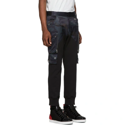 Shop Faith Connexion Black And Navy Patrol Camo Cargo Pants In 419 Patrol