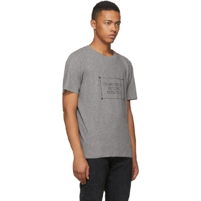 Shop Saint Laurent Grey 'i'm Brutally In Love With You' T-shirt