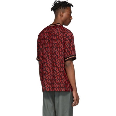 Shop Fendi Red & Black All Over 'forever ' Shirt