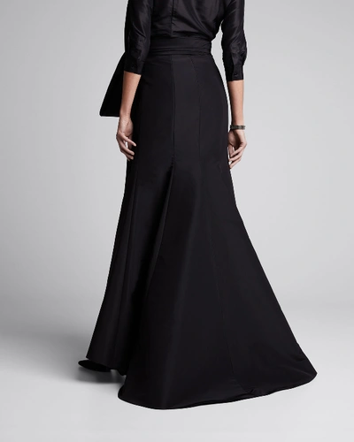 Shop Carolina Herrera Icon Knotted Trumpet Skirt In Black