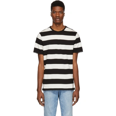 Shop Apc A.p.c. Black And White Striped Archie T-shirt In Lzz Noir