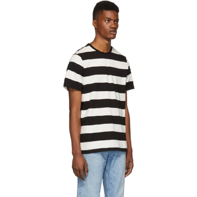 Shop Apc A.p.c. Black And White Striped Archie T-shirt In Lzz Noir