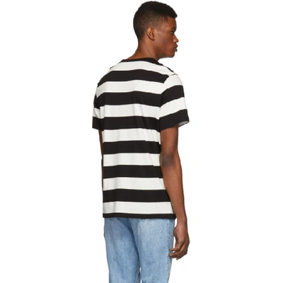 Shop Apc A.p.c. Black And White Striped Archie T-shirt In Lzz Noir