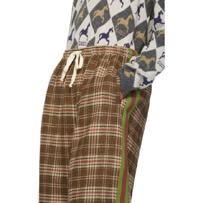 Shop Gucci Brown And Beige Vintage Check Shorts In 2018 Brnora