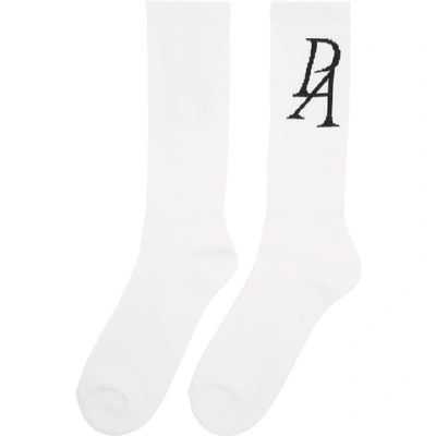 Shop Palm Angels White Monogram Socks In 0110 Whtblk