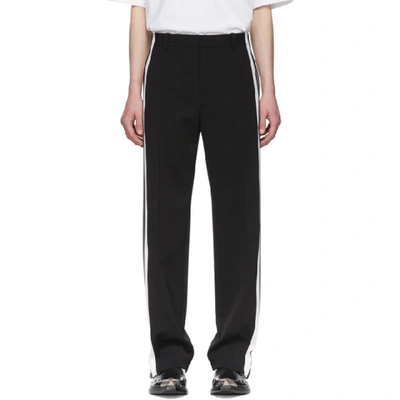 Shop Balenciaga Black And White Stretch Trousers In 1070 Blk Wh