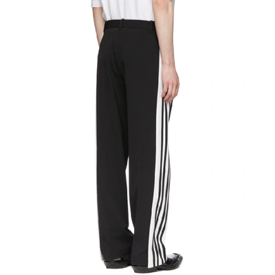 Shop Balenciaga Black And White Stretch Trousers In 1070 Blk Wh