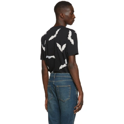 Shop Saint Laurent Black Bat Print T-shirt In 1088 Wshblk