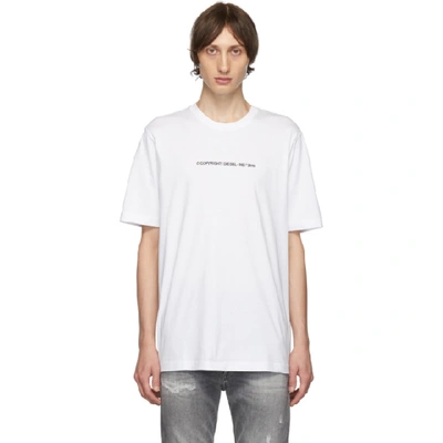 Shop Diesel White T-just-copy T-shirt In 100 White