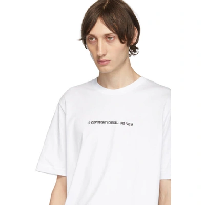 Shop Diesel White T-just-copy T-shirt In 100 White