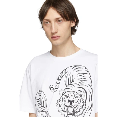 Shop Kenzo White Double Tiger T-shirt In 01 White