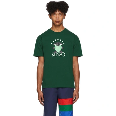 Shop Kenzo Green Limited Edition Cupid T-shirt In 53 Pine