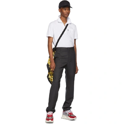 Shop Versace White Chest Pocket Polo In A001 White