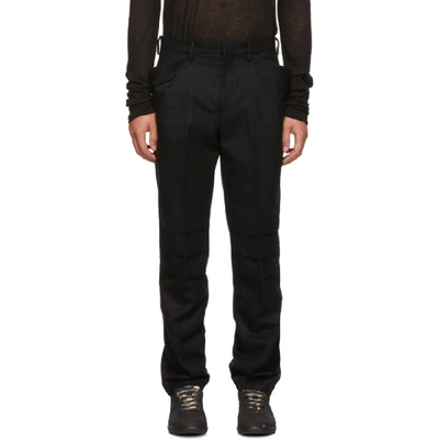 Shop Almostblack Black Wool Trousers