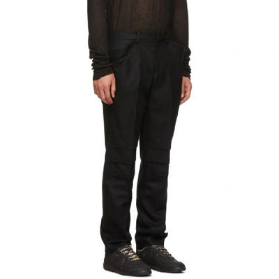 Shop Almostblack Black Wool Trousers