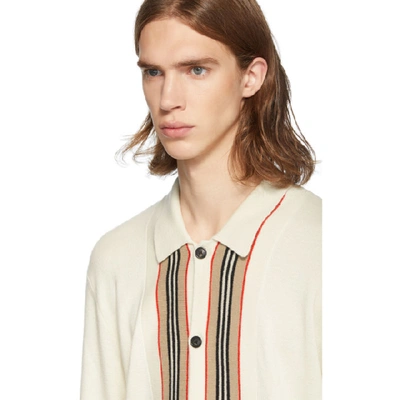 Shop Burberry Off-white Knit Lachlan Cardigan In Nat White