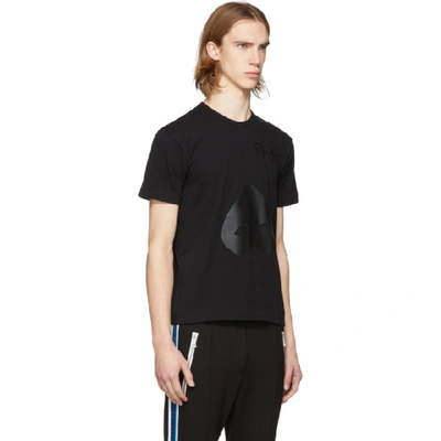 Shop Comme Des Garçons Play Black Upside Down Heart T-shirt In 1 Black