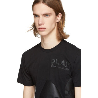 Shop Comme Des Garçons Play Black Upside Down Heart T-shirt In 1 Black