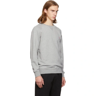 Shop Maison Kitsuné Maison Kitsune Grey Tricolor Fox Sweatshirt