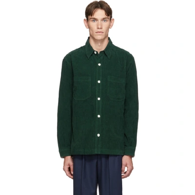 Shop Hope Green Corduroy Overshirt In Deepgreen