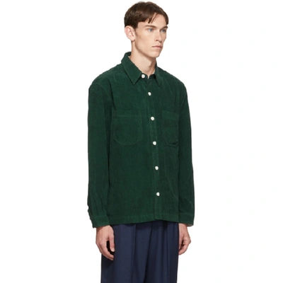 Shop Hope Green Corduroy Overshirt In Deepgreen