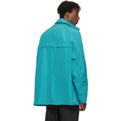 Shop Balenciaga Blue Technical Faille Windbreaker Jacket In 4600 Turquo