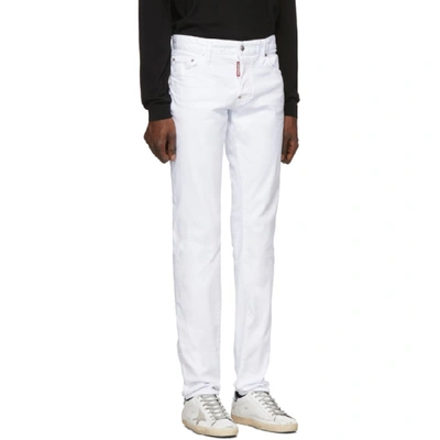 Shop Dsquared2 White Slim Jeans In 100 White