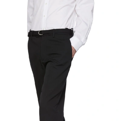 Shop Helmut Lang Black Cropped Slim-fit Trousers