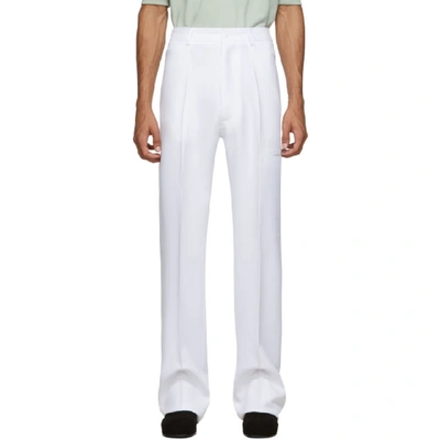 Shop Random Identities White High-rise Five-pocket Trousers