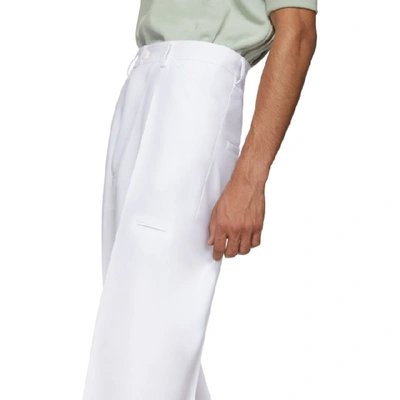 Shop Random Identities White High-rise Five-pocket Trousers