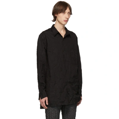 Shop Yohji Yamamoto Black Wrinkled Shirt