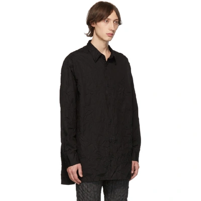 Shop Yohji Yamamoto Black Wrinkled Shirt