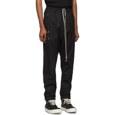 Shop Rick Owens Black Poplin Track Pants In 09 Black