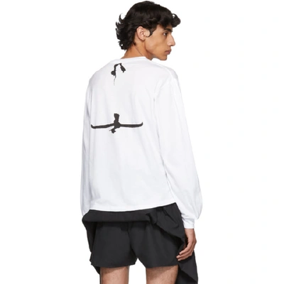 Shop Random Identities White And Black Knit Bra Long Sleeve T-shirt In White/blk