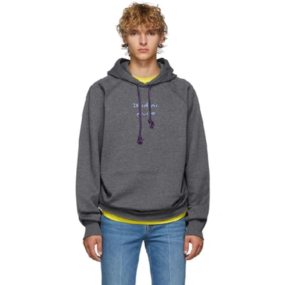 Shop Acne Studios Grey Video Print Hoodie In Anthraciteg