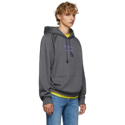 Shop Acne Studios Grey Video Print Hoodie In Anthraciteg