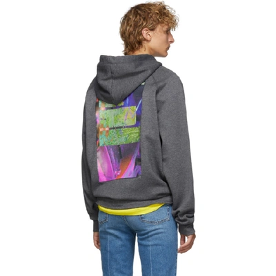 Shop Acne Studios Grey Video Print Hoodie In Anthraciteg