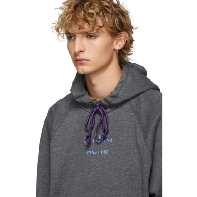 Shop Acne Studios Grey Video Print Hoodie In Anthraciteg