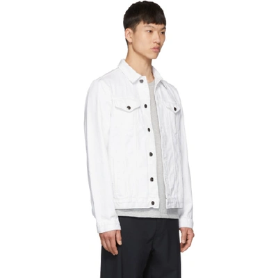 Shop Frame White Denim Lhomme Jacket In Offw Ofwhit