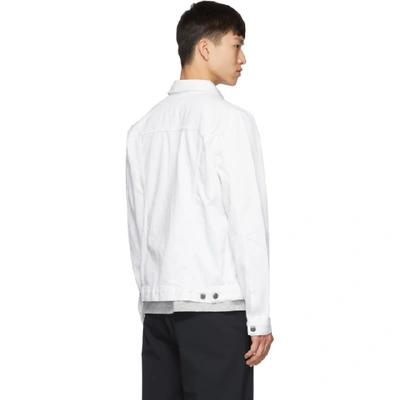 Shop Frame White Denim Lhomme Jacket In Offw Ofwhit