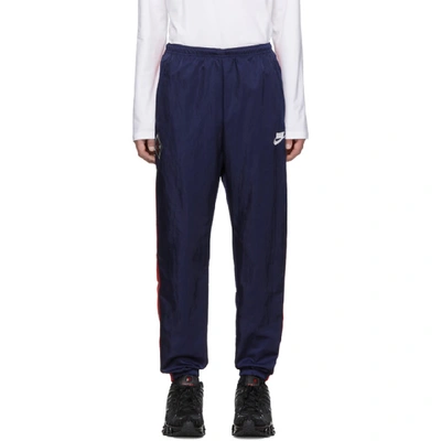 Shop Nike Navy And Red Old School Shine Lounge Pants In 492bluredwt