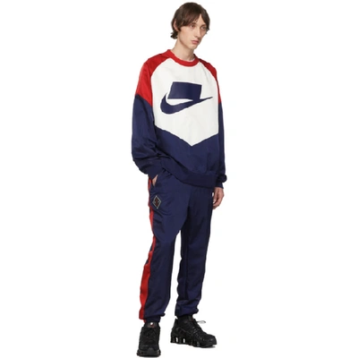 Shop Nike Navy And Red Old School Shine Lounge Pants In 492bluredwt