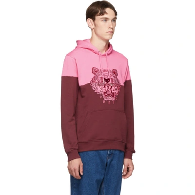 Kenzo Pink & Burgundy Two-tone Tiger Hoodie In Bordeaux | ModeSens