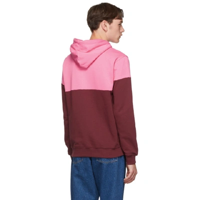 Shop Kenzo Pink & Burgundy Two-tone Tiger Hoodie In 23 Bordaeux