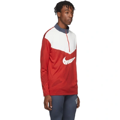 Shop Nike Red & White Gyakusou Half-zip Sweater