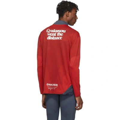 Shop Nike Red & White Gyakusou Half-zip Sweater