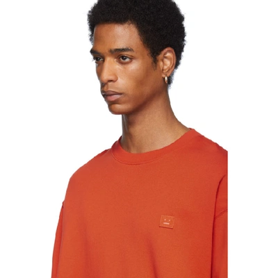 Shop Acne Studios Red Oversized Forba Face Sweatshirt In Paprika Red